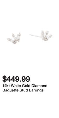 TJ Maxx 14kt white gold diamond baguette stud earrings offer