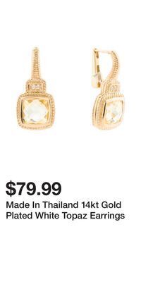 TJ Maxx Made in thailand 14kt gold plated white topaz earrings offer