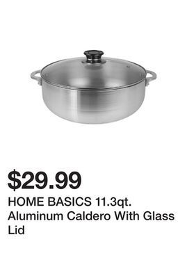 Kmart Home basics 11.3qt. aluminum caldero with glass lid offer