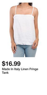 TJ Maxx Made in italy linen fringe tank offer