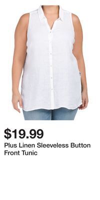 TJ Maxx Plus linen sleeveless button front tunic offer
