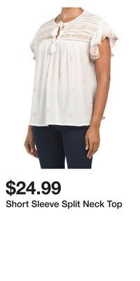 TJ Maxx Short sleeve split neck top offer
