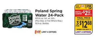 ShopRite Spring water 24-pack offer