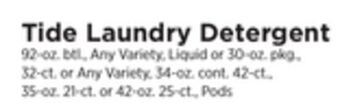 ShopRite Laundry detergent offer