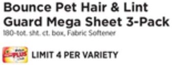 ShopRite Pet hair & lint guard mega sheet 3-pack offer