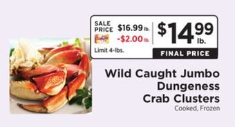 ShopRite Wild caught jumbo dungeness crab clusters offer
