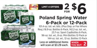 ShopRite Water 6-pack or 12-pack offer