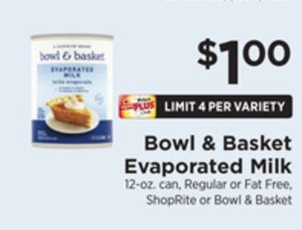 ShopRite Evaporated milk offer
