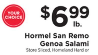 ShopRite San remo genoa salami offer