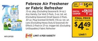 ShopRite Air freshener or fabric refresher offer