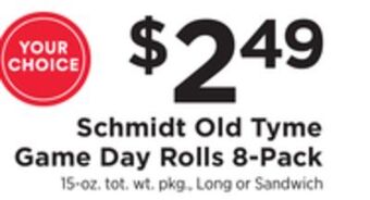 ShopRite Old tyme game day rolls 8-pack offer
