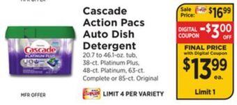 ShopRite Action pacs auto dish detergent offer
