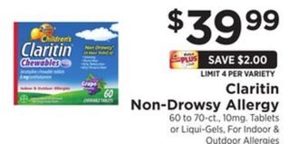 ShopRite Non-drowsy allergy offer
