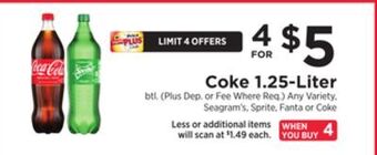 ShopRite Coke 1.25-liter offer