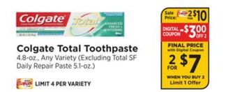 ShopRite Total toothpaste offer