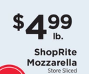 ShopRite Mozzarella offer