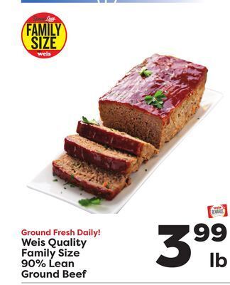 Weis Markets Weis quality family size 90% lean ground beef offer