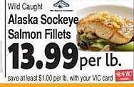 Harris Teeter Alaska sockeye salmon fillets offer