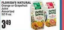 Key Food Florida's natural orange or grapefruit juice offer