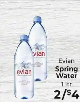 Sunset Foods Evian spring water offer
