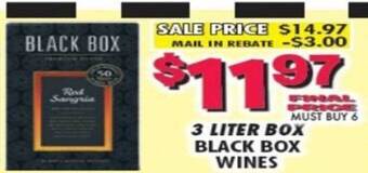 Super One Foods Black box wines offer
