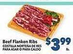 Vallarta Supermarkets Beef flanken ribs costilla nortena de res para asar o para caldo offer