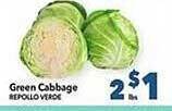 Vallarta Supermarkets Green cabbage offer