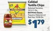 Vallarta Supermarkets Calidad tortilla chips offer
