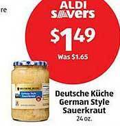 Aldi Deutsche küche german style sauerkraut offer