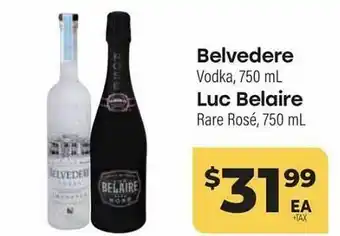 Cardenas Belvedere vodka or luc belaire offer