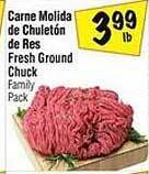 Fiesta Mart Carne molida de chuletón de res fresh ground chuck offer