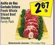 Fiesta Mart Anillo de res cortado entero fresh whole sliced beef shanks offer