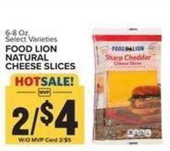 Food Lion Food lion natural cheese slices offer