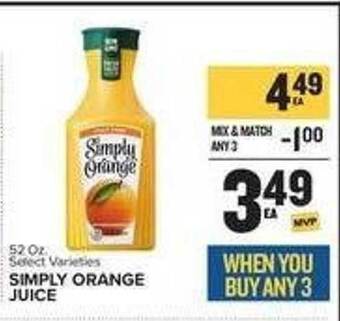 Food Lion Simply orange juice offer