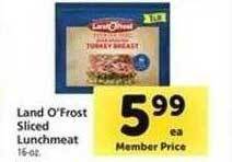 Safeway Land o'frost sliced lunchmeat offer