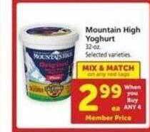 Safeway Mountain high yoghurt offer