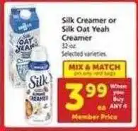 Safeway Silk creamer or silk oat yeah creamer offer