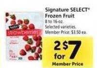 Safeway Signature select frozen fruit offer