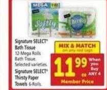 Safeway Signature select bath tissue offer