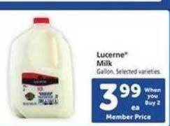 Safeway Lucerne milk offer
