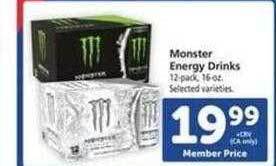 Safeway Monster energy drinks offer