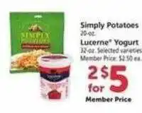 Safeway Simply potatoes lucerne yogurt offer