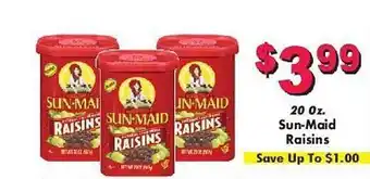 Super One Foods Sun-maid raisins offer