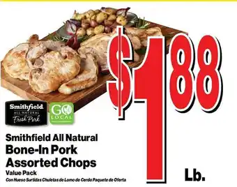 Superior Grocers Smithfield all natural bone-in pork assorted chops offer
