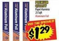Supermercado El Rancho Premium quality papel aluminio offer