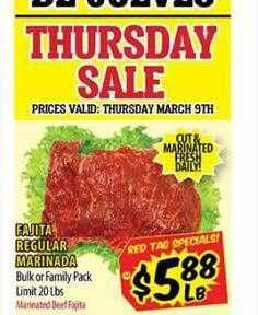 Supermercado El Rancho Fajita regular marinada offer