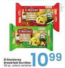 Albertsons El monterey breakfast burritos offer