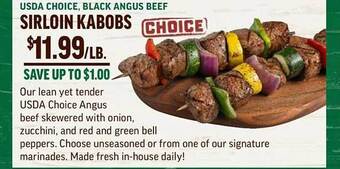 Central Market Sirloin kabobs offer