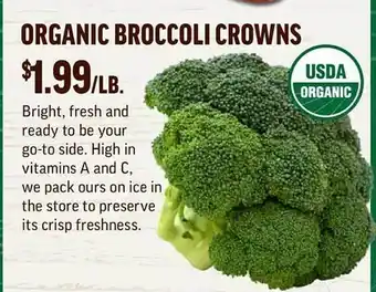 Central Market Organic broccoli crowns offer