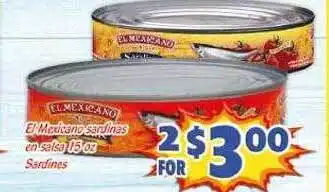 Savers Cost Plus El mexicano sardines offer
